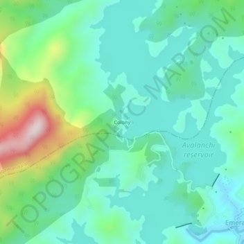 Topografische Karte Colony, Höhe, Relief