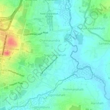 Topografische Karte Nagondanahalli, Höhe, Relief