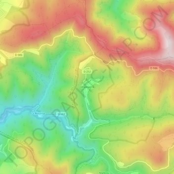 Topografische Karte Villemagne, Höhe, Relief
