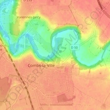 Topografische Karte Le Clos Lucas, Höhe, Relief