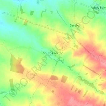 Topografische Karte South Croxton, Höhe, Relief