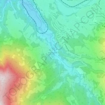 Topografische Karte Unterwindau, Höhe, Relief