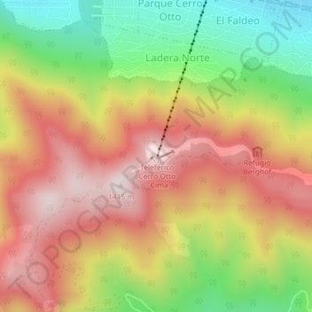 Topografische Karte Cerro Otto, Höhe, Relief