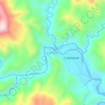 Topografische Karte Sabangan, Höhe, Relief