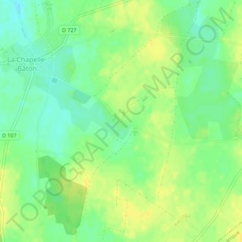 Topografische Karte Les Vaugelais, Höhe, Relief