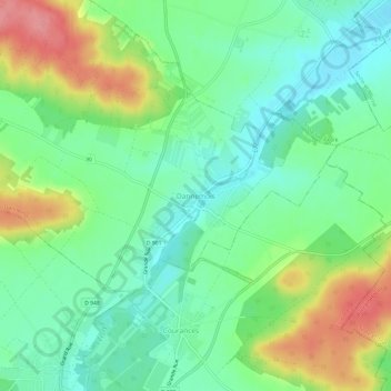 Topografische Karte Dannemois, Höhe, Relief