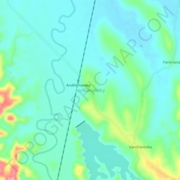 Topografische Karte Andilanatoby, Höhe, Relief