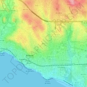 Topografische Karte Rana, Höhe, Relief