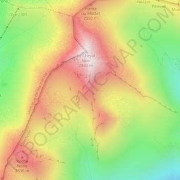 Topografische Karte La Frasse, Höhe, Relief