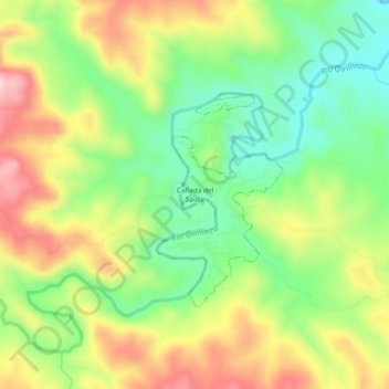 Topografische Karte Cañada del Sauce, Höhe, Relief