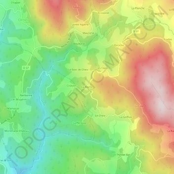 Topografische Karte La Roche, Höhe, Relief