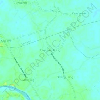 Topografische Karte Caoayan - Kiling, Höhe, Relief