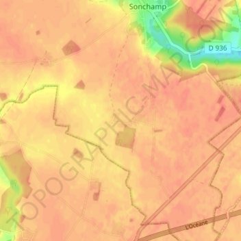 Topografische Karte Chatonville, Höhe, Relief