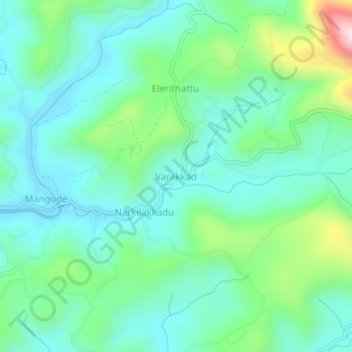 Topografische Karte Varakkad, Höhe, Relief