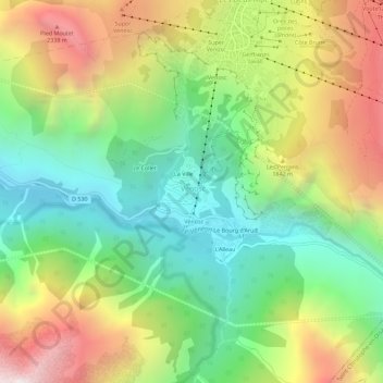 Topografische Karte Le Courtil, Höhe, Relief