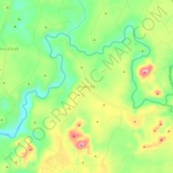 Topografische Karte Manuto, Höhe, Relief