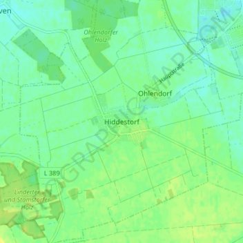 Topografische Karte Hiddestorf, Höhe, Relief