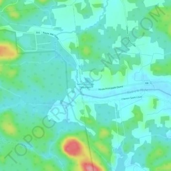 Topografische Karte Saint-Louis-de-Masham, Höhe, Relief