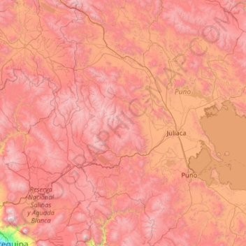 Topografische Karte Lampa, Höhe, Relief