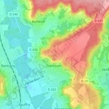 Topografische Karte La Faïencerie, Höhe, Relief