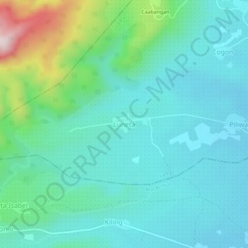 Topografische Karte Luneta, Höhe, Relief