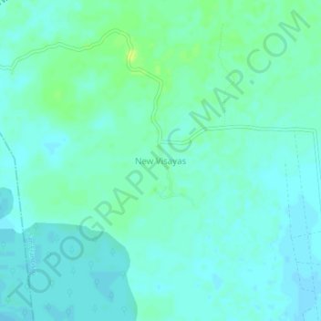 Topografische Karte New Visayas, Höhe, Relief