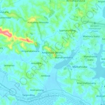 Topografische Karte Ambohidratrimo, Höhe, Relief