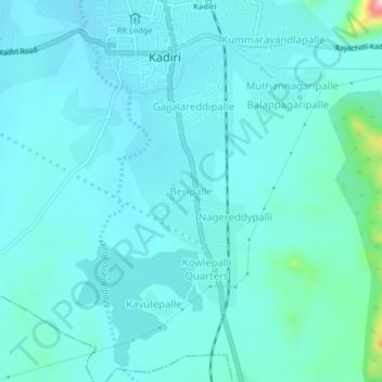 Topografische Karte Beripalle, Höhe, Relief