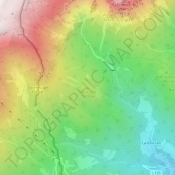 Topografische Karte Neukogel, Höhe, Relief