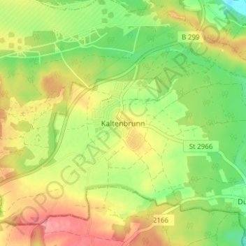 Topografische Karte Kaltenbrunn, Höhe, Relief