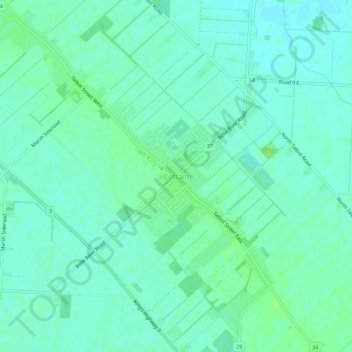 Topografische Karte Cottam, Höhe, Relief