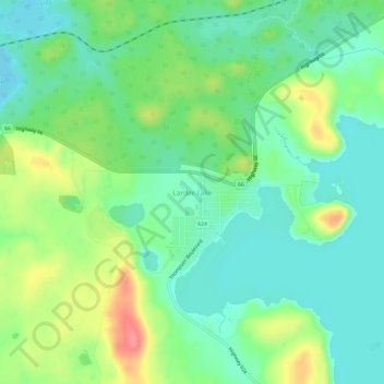Topografische Karte Larder Lake, Höhe, Relief