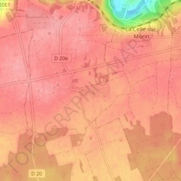 Topografische Karte Courbon, Höhe, Relief