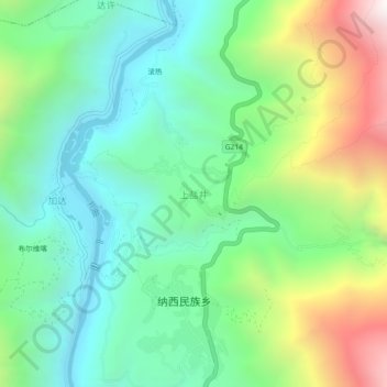 Topografische Karte 上盐井, Höhe, Relief