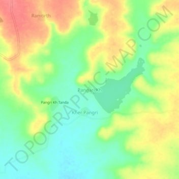 Topografische Karte Pangari Kh, Höhe, Relief