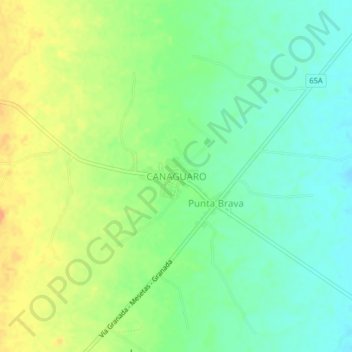 Topografische Karte CANAGUARO, Höhe, Relief