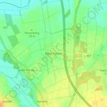 Topografische Karte Klein Förste, Höhe, Relief
