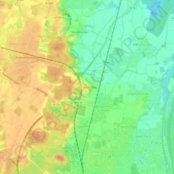 Topografische Karte Wernhardsberg, Höhe, Relief