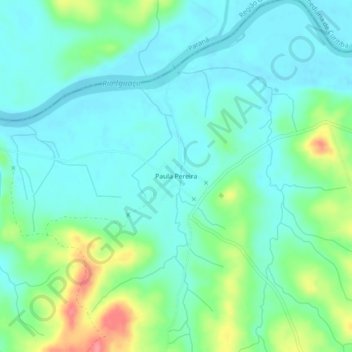 Topografische Karte Paula Pereira, Höhe, Relief