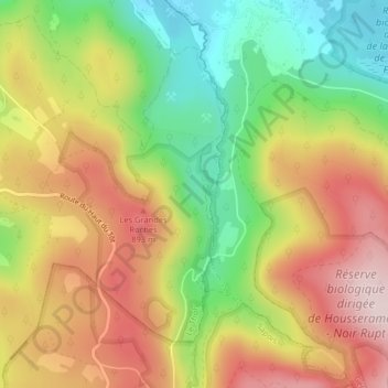 Topografische Karte Housseramont, Höhe, Relief