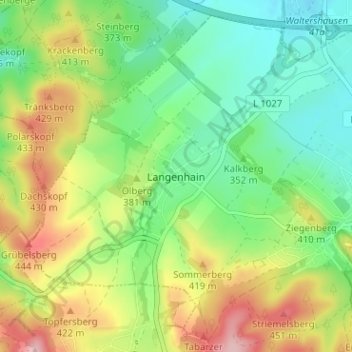 Topografische Karte Langenhain, Höhe, Relief