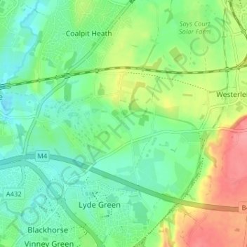 Topografische Karte Henfield, Höhe, Relief