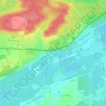 Topografische Karte Le Veau, Höhe, Relief