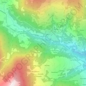 Topografische Karte Clusaz, Höhe, Relief