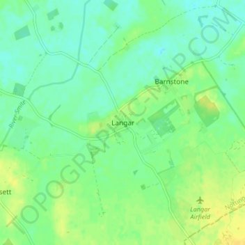 Topografische Karte Langar, Höhe, Relief