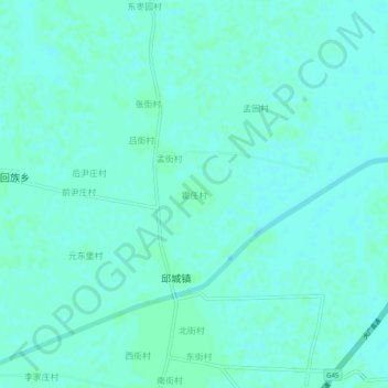 Topografische Karte 霍庄村, Höhe, Relief