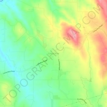 Topografische Karte Loma Rica, Höhe, Relief