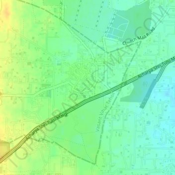 Topografische Karte Ghitorni, Höhe, Relief