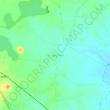 Topografische Karte Gangadhara, Höhe, Relief