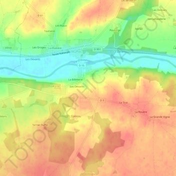Topografische Karte La Grange, Höhe, Relief